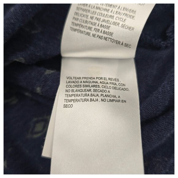 LUCKY BRAND Women's 1X Navy Blue Persian Carpet Rug Boho Lightweight Graphic Tee - Picture 10 of 15